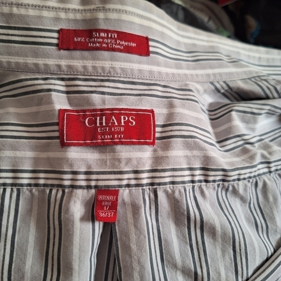 Chaps men's striped button-down shirt size 36/37 - Picture 5 of 5